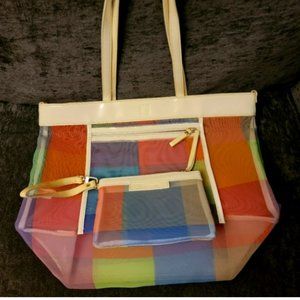 Liz Claiborne Rainbow Mesh Summer Tote Medium